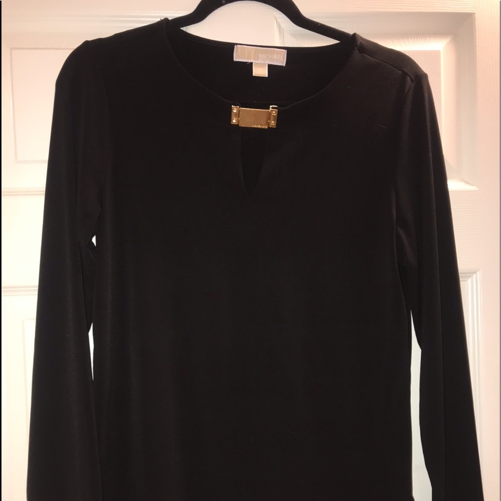 Michael Kors Keyhole Metal Pendant Long sleeve Top